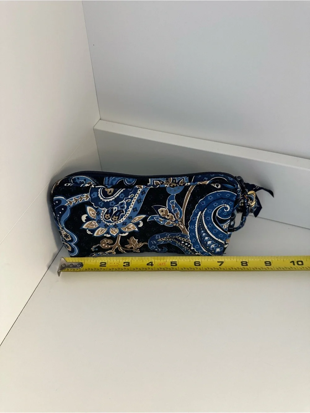 Vera Bradley Midnight Paisley Quilted Wristlet Wallet Zip Pouch Cosmetic Bag
